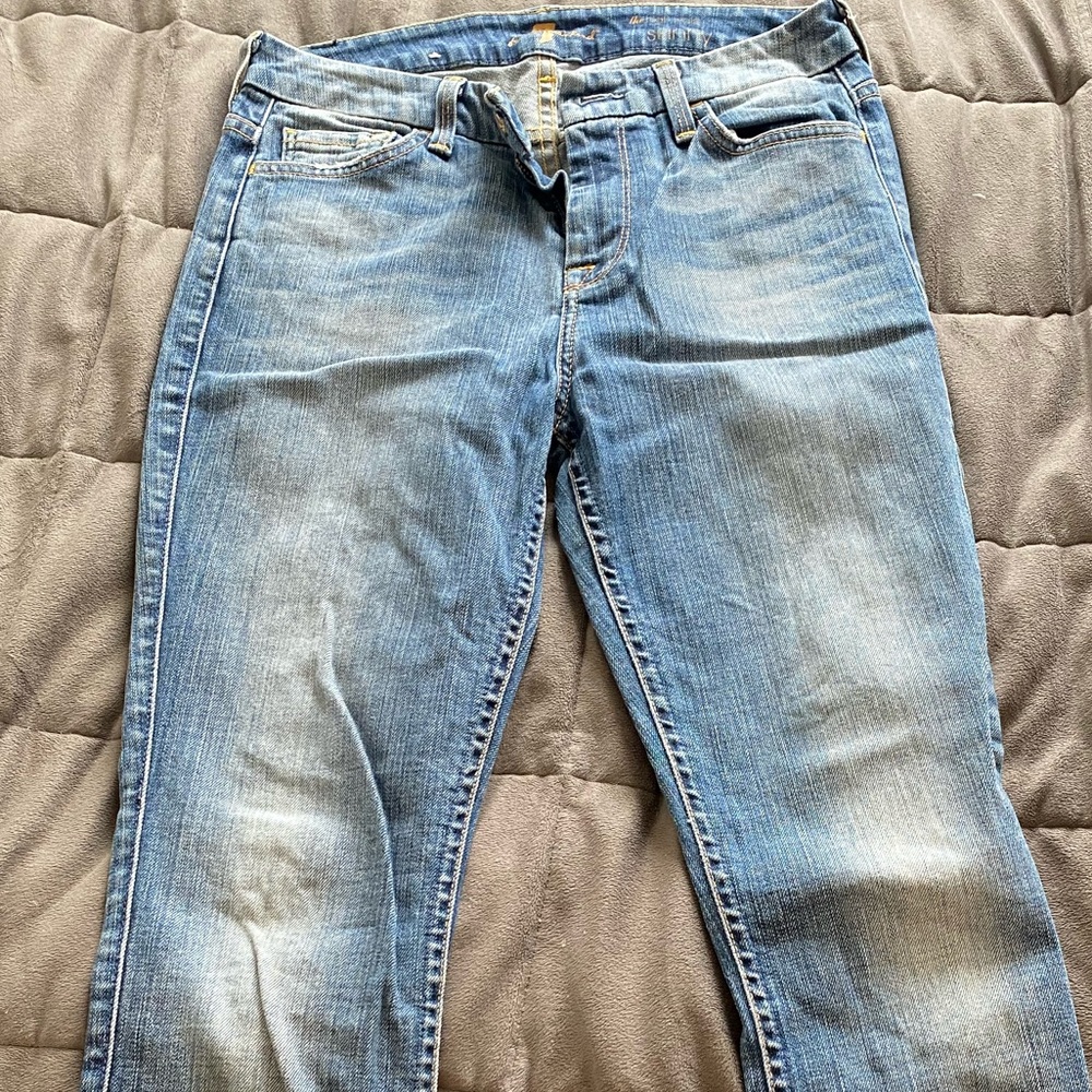 High waisted 7 for mankind skinny jeans